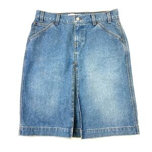 Gap cotton denim jean skirt Size 6 90s pleat front knee length